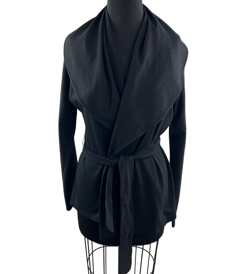 TAKASHIMAYA YEOHLEE Black Tie Waist Jacket Oversized Collar Long Sleeves  VTG